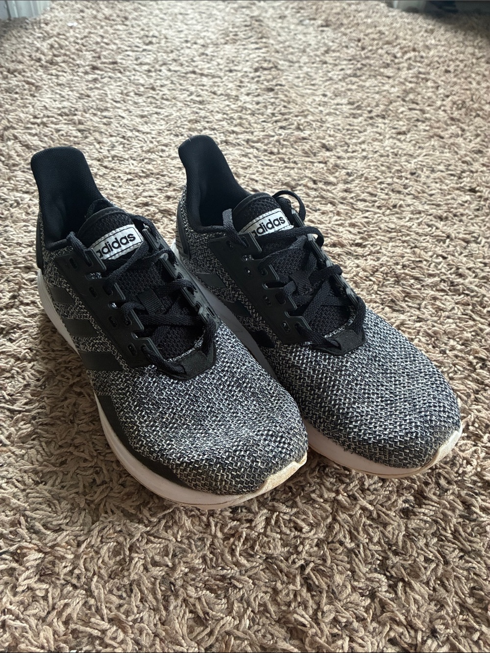 Adidas Black And Gray Knit Training Sneakers
